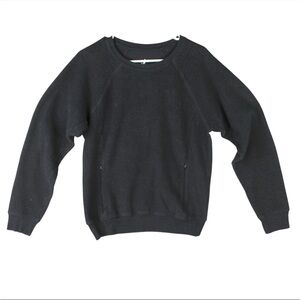 Alo Yoga Sweatshirt S Black Triumph Fleece Pullover Long Sleeve Cozy Women Zip